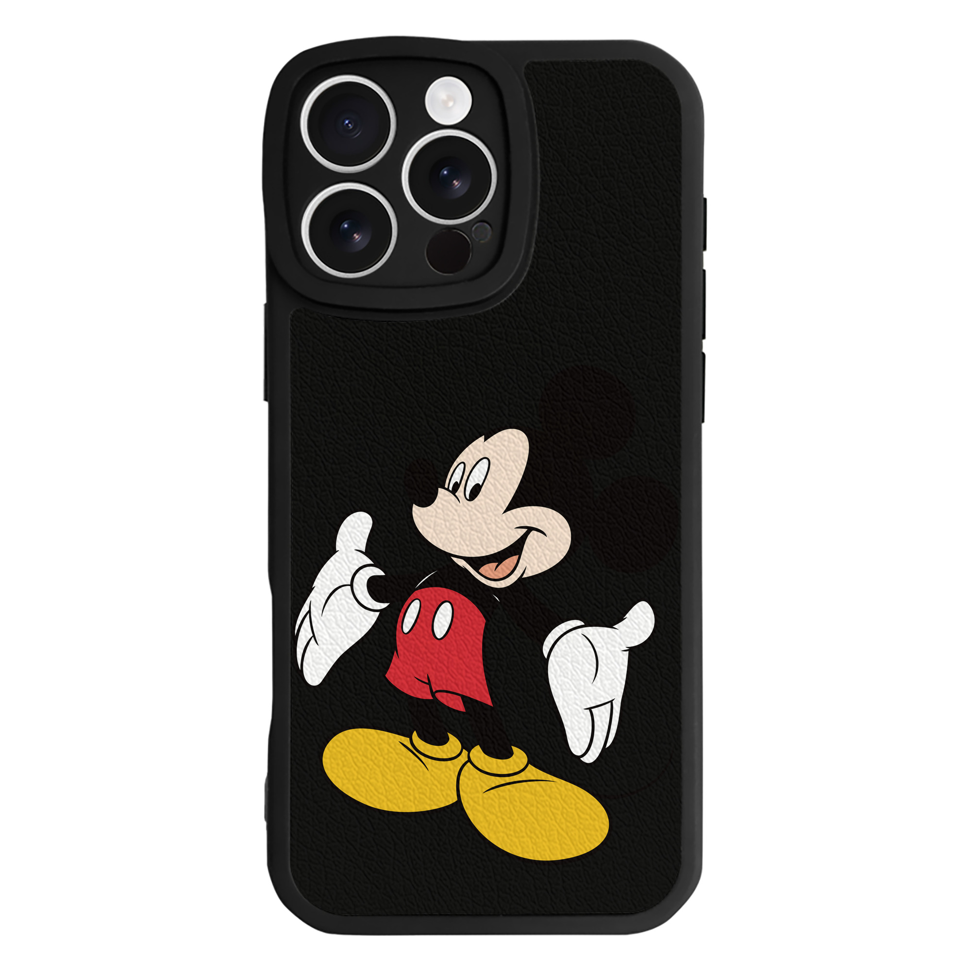 （画像用） ミッキーマウス Mickey Mouse 【iPhone 16シリーズ対応】シリコンスマホケース（レザー調） 材質：シリコン